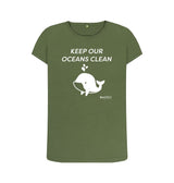 Khaki Women's Keep Our Oceans Clean T-Shirt
