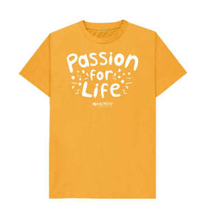 Mustard Men's White Bubble Passion For Life T-Shirt