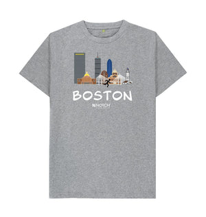 Athletic Grey Boston 26.2 White Text Men's T-Shirt