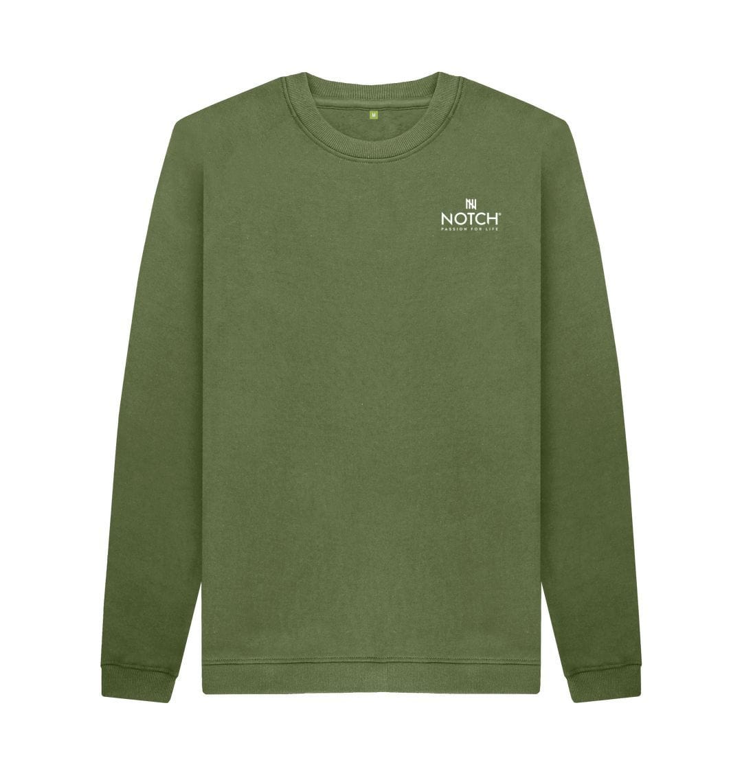 Khaki Men's Small Notch Logo Sweater