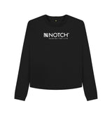 Black Women's Boxy Notch Jumper