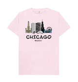 Pink Chicago  26.2  Black Text Men's  T-Shirt