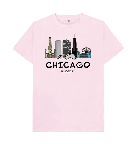 Pink Chicago  26.2  Black Text Men's  T-Shirt