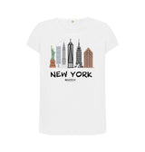 White New York 26.2 Black Text Women's T-Shirt