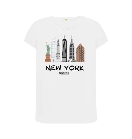 White New York 26.2 Black Text Women's T-Shirt