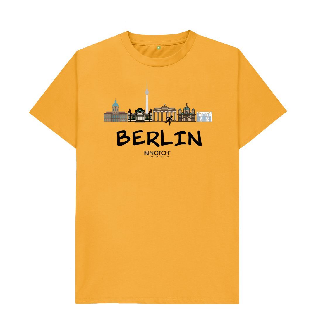 Mustard Berlin 26.2 Black Text Men's T-Shirt