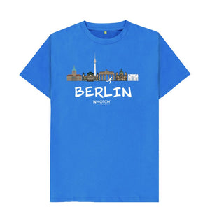 Bright Blue Berlin 26.2 White Text Men's T-Shirt