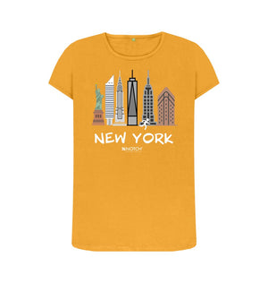 Mustard New York 26.2  White Text Women's T-Shirt