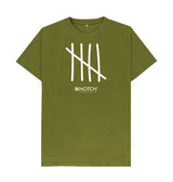 Moss Green Men's All White Tally T-Shirt