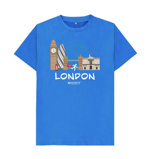 Bright Blue London 26.2 White Text Men's T-Shirt