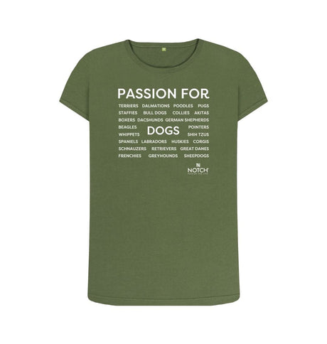 Khaki Women's Passion For Dogs T-Shirt