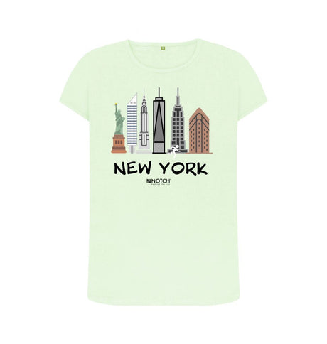 Pastel Green New York 26.2 Black Text Women's T-Shirt