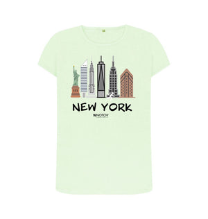 Pastel Green New York 26.2 Black Text Women's T-Shirt