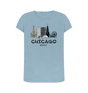 Stone Blue Chicago 26.2 Black Text Women's T-Shirt
