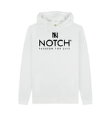 White Men's Notch Logo White Hoodie