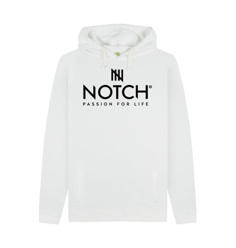 White Men's Notch Logo White Hoodie