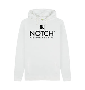 White Men's Notch Logo White Hoodie