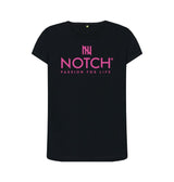 Black Women's Hot Pink Notch Logo T-Shirt
