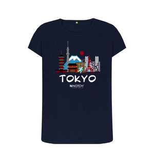 Navy Blue Tokyo 26.2 White Text Women's T-Shirt