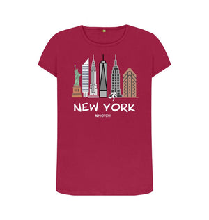 Cherry New York 26.2  White Text Women's T-Shirt