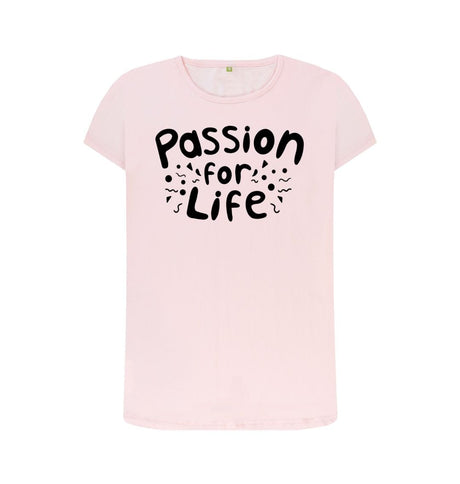 Pink Women's Black Bubble Passion For Life T-Shirt