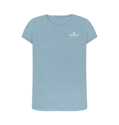 Stone Blue Women's Small Notch Logo T-Shirt