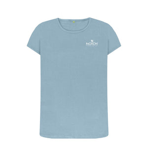 Stone Blue Women's Small Notch Logo T-Shirt
