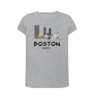 Athletic Grey Boston 26.2 Black Text Women's T-Shirt