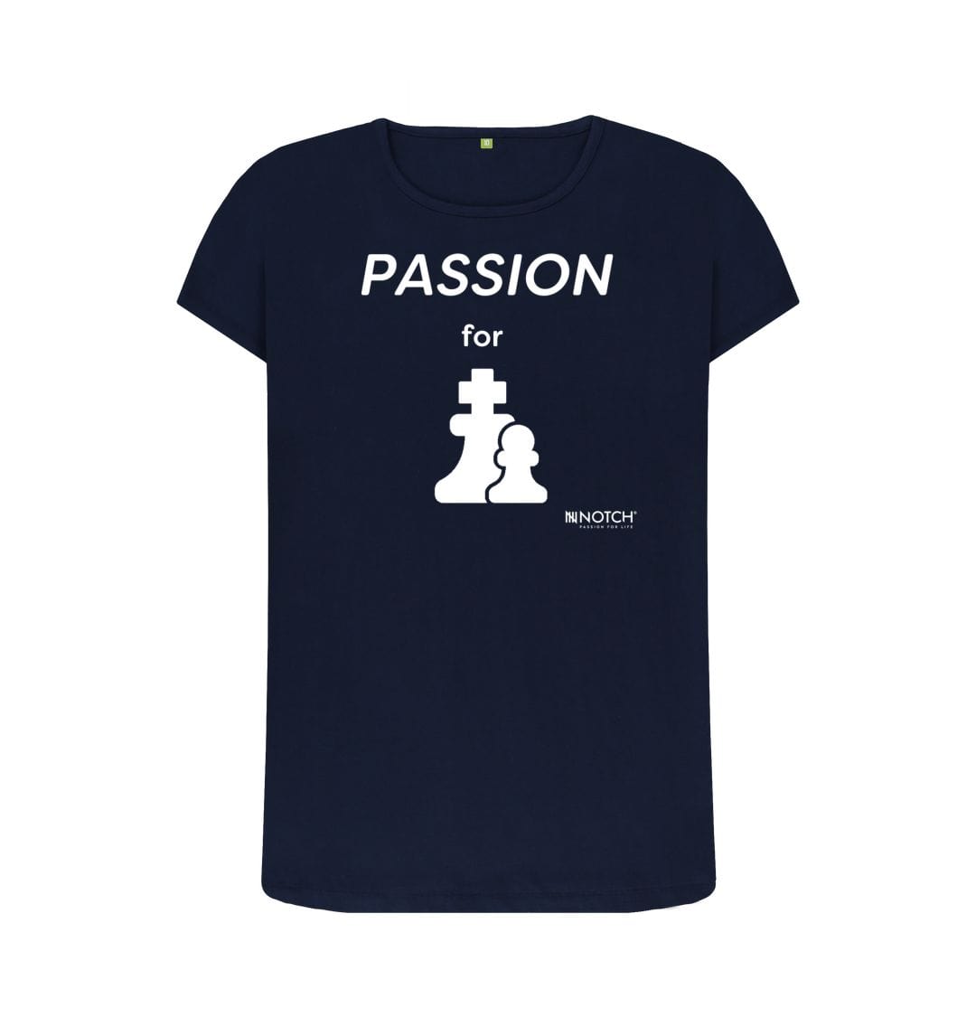 Navy Blue Women's Passion For Chess T-Shirt