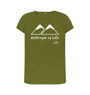 Moss Green women's Destroyer of Hills T-Shirt