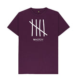 Purple Men's All White Tally T-Shirt