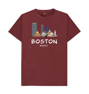 Red Wine Boston 26.2 White Text Men's T-Shirt