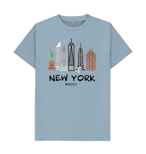 Stone Blue New York 26.2 Black Text Men's T-Shirt