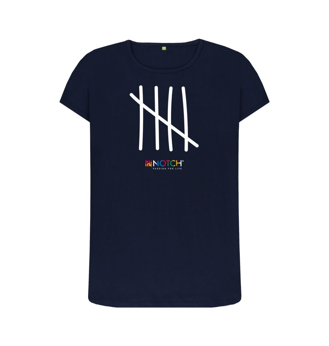 Navy Blue Women's Five Bar Tally T-Shirt