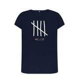 Navy Blue Women's Five Bar Tally T-Shirt