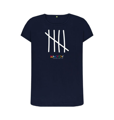 Navy Blue Women's Five Bar Tally T-Shirt