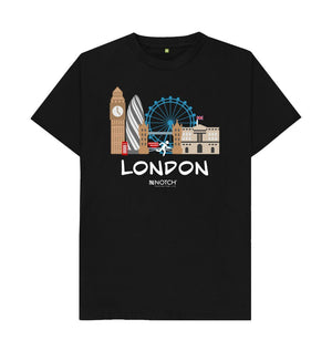 Black London 26.2 White Text Men's T-Shirt
