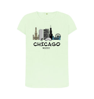 Pastel Green Chicago 26.2 Black Text Women's T-Shirt