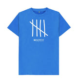 Bright Blue Men's All White Tally T-Shirt