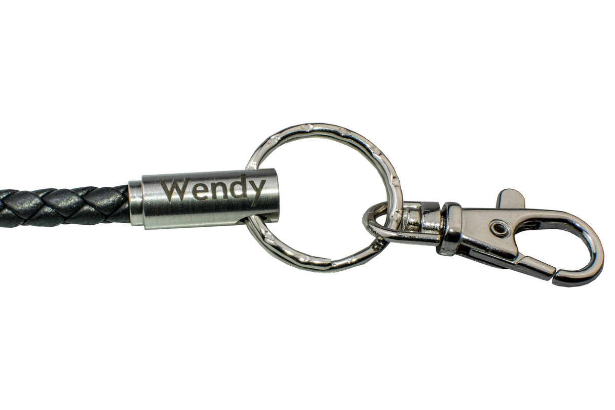 Leather Geocaching NOTCH Loop with stainless steel ends