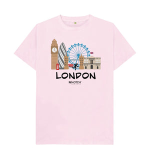 Pink London Marathon Men's T-Shirt - Black Text