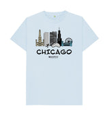 Sky Blue Chicago  26.2  Black Text Men's  T-Shirt