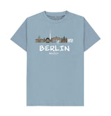 Stone Blue Berlin 26.2 White Text Men's T-Shirt