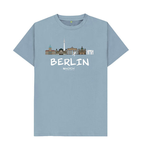 Stone Blue Berlin 26.2 White Text Men's T-Shirt
