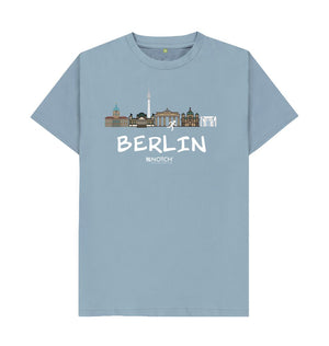 Stone Blue Berlin 26.2 White Text Men's T-Shirt
