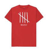 Red Men's All White Tally T-Shirt