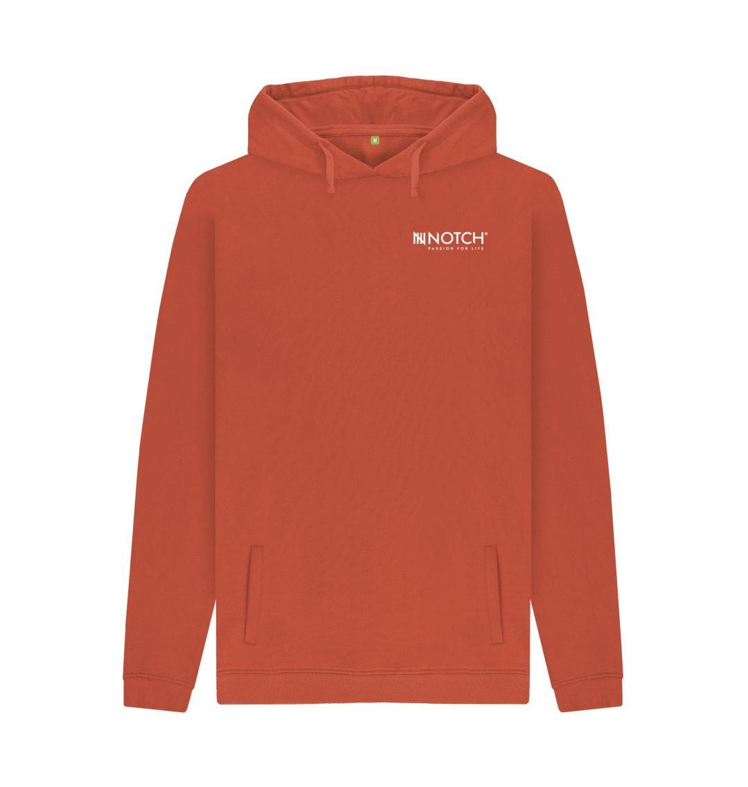 Rust Men's Small Logo Notch Hoodie