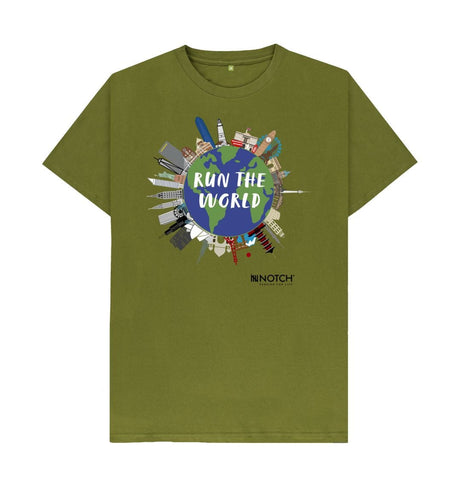 Moss Green Men's Run The World T-Shirt