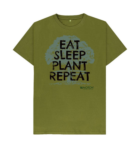 Moss Green Men's Eat Sleep Plant Repeat T-Shirt