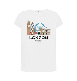 White Women's 26.2 London Black Text T-Shirt